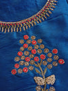 Salwar Kameez Suits - Royal Blue Embroidered Sleeveless Shirt, Plain Red Churidar & Embroidered Red Dupatta - Indian Tree 